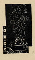 Book plate depicting A turkey or chicken roasting in a pot on a stove.  Steam rises from the pot